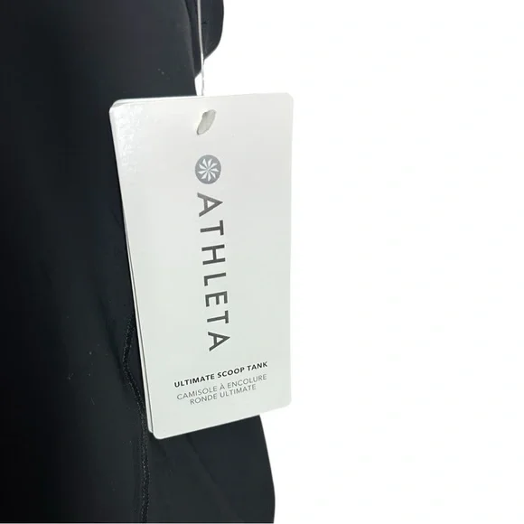 NWT! Athleta Black Tank Top with Pink Tennis Logo- XL - Picture 3 of 8